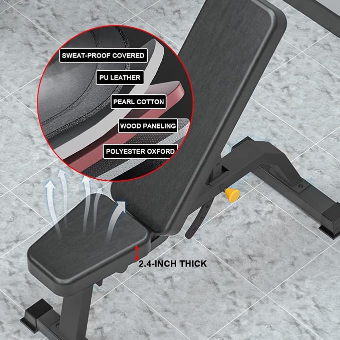 Adjustable Bench,Incline Flat Decline Sit Up Weight Bench,Dumbbell Stool