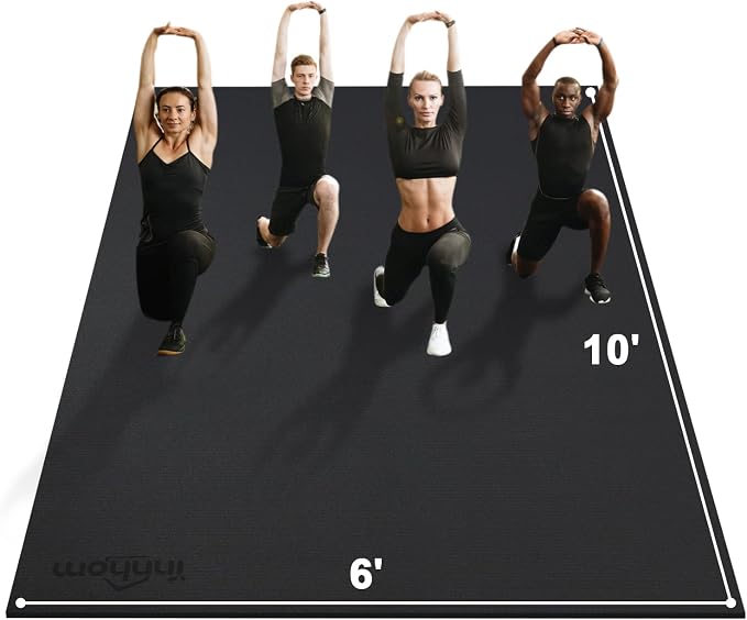 innhom Large Exercise Mat 7'x5'/8'x6'/9'x6'/10'x6' Workout Mat Gym Flooring for Home Gym Mats Exercise Mats for Home Workout Thick Floor Mat for Fitness
