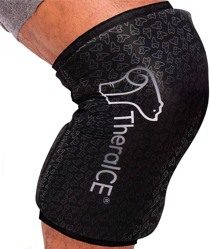 TheraICE Knee Ice Pack Wrap PRO, Cold Compression Sleeve for Injuries | FocusZone Extra Cooling, Flexible Gel Ice Pack for Post-Surgery Recovery, ACL MCL Relief