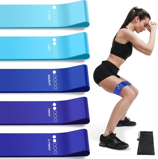 Resistance Bands for Working Out, Exercise Bands Resistance Bands Set with 5 Resistance Levels, Multi-Colored Workout Bands for Indoor & Outdoor Fitness, Leg Strength Training, Yoga