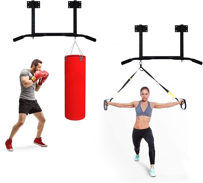 Joist Mounted Pull Up Bar,Heavy Duty Ceiling Mounted Chin Up Bar,Multi Grip, 4 Height Levels,35" Wide,Rings for Accessories,for Upper Body Workout