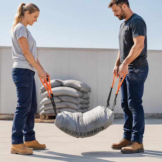 Potted Plant Mover and Lifting Straps, Landscaping Lifting Straps, Move Heavy Garden Objects: Flower Pots,Planters,Trees,Rocks,Bucket,Cement Gray,Up to 220 Pounds,Large