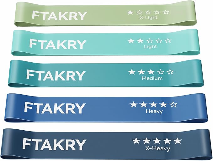 Resistance Bands for Working Out, Exercise Bands with 5 Resistance Levels, Natural Latex Resistance Bands Designed for Home Fitness, Strength Training and Flexibility Exercises