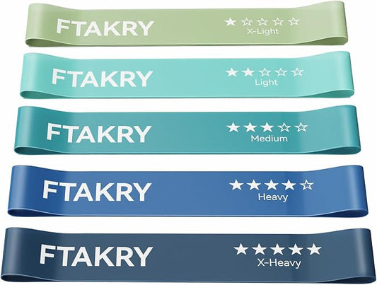 Resistance Bands for Working Out, Exercise Bands with 5 Resistance Levels, Natural Latex Resistance Bands Designed for Home Fitness, Strength Training and Flexibility Exercises