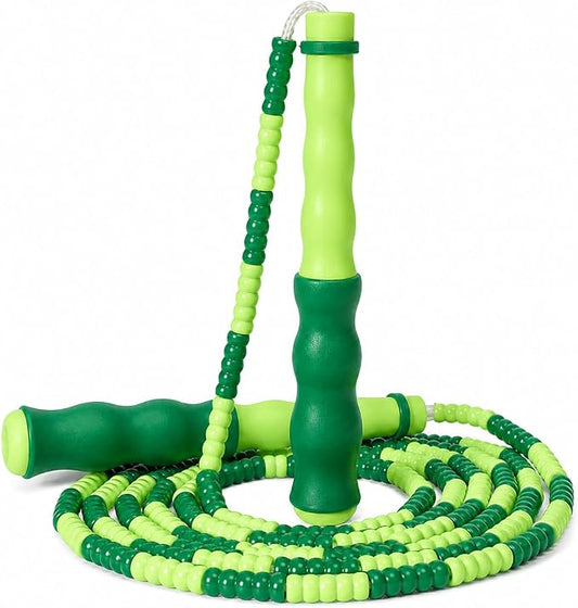 Jump Rope for Kids, Beaded Jumping Rope for 8-12, 9Ft Adjustable Skipping Rope with Soft Beaded, Tangle-Free Jumprope for Girls Boys, Students Outdoor Fitness Exercise