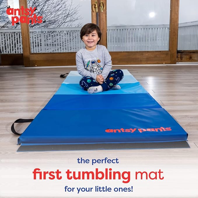 Antsy Pants Tumbling Mat for Kids – Gymnastics Mat, Easy to Clean, Sturdy, Foldable Tumbling Mats, Padded, Lightweight, Portable, Gymnastics Equipment for Active Play