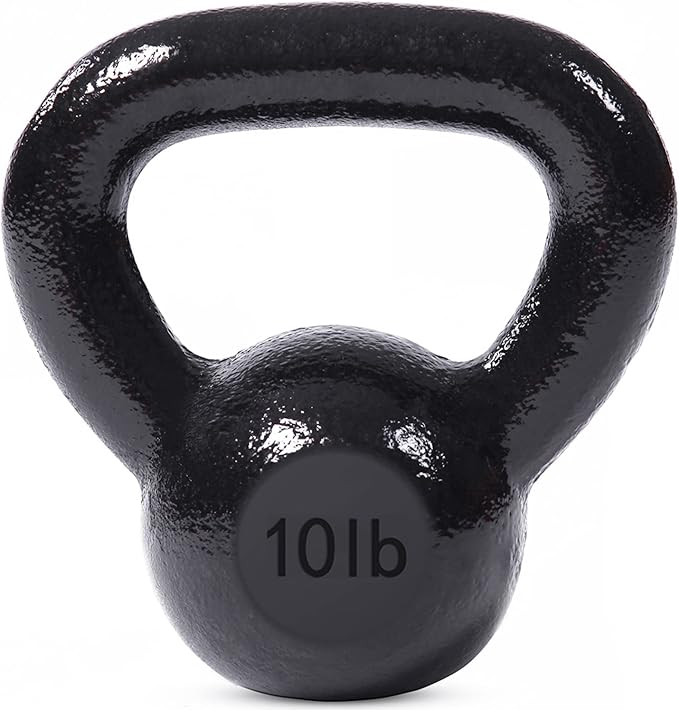 JFIT Cast Iron Kettlebell – Single Weight, Flat Bottom, Polished Handle | Men & Women | CrossFit, Cardio & Strength Training