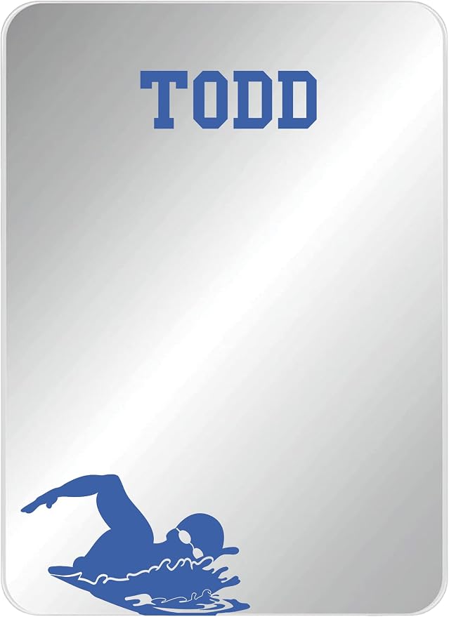 Personalized Sports Player Fan Team Club Locker Mirror Magnet – Back to School Decor, Colorful Magnetic Organizer Accessory for Gym, Home, Office & Refrigerator (Swimming Male Swimmer)