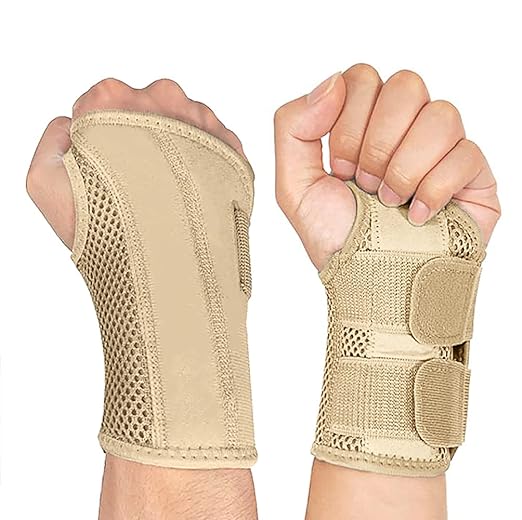 NuCamper Wrist Brace for Carpal Tunnel Night Wrist Support Right Left Hands | Wrist Splint for Men Women, Tendonitis Arthritis Pain Relief,Adjustable Compression Hand Braces, Sleeping, Office Work Typing