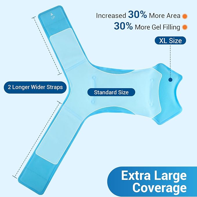 Comfytemp XL Ankle Foot Ice Pack Wrap, Heel Pain Gout Relief for Feet, 2pcs | XL Ice Packs for Injuries, Plantar Fasciitis Relief, Foot Health, Achilles Tendonitis, FSA Eligible HSA, Men Women Gift, Blue