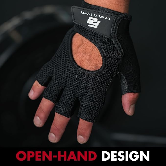 New Grip 2.0 Ventilated Weight Lifting Workout Gloves with Wrist Wraps for Gym Exercise, Weightlifting, Pull Ups - for Men & Women