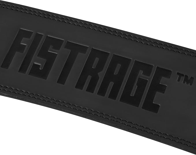 FISTRAGE Power Weight Lifting Leather Belt Gym Back Support Strap Training Fitness Exercise for Tough Workouts | Power Lifters | Supports Lumber Lower Back With Free Wrist Strap
