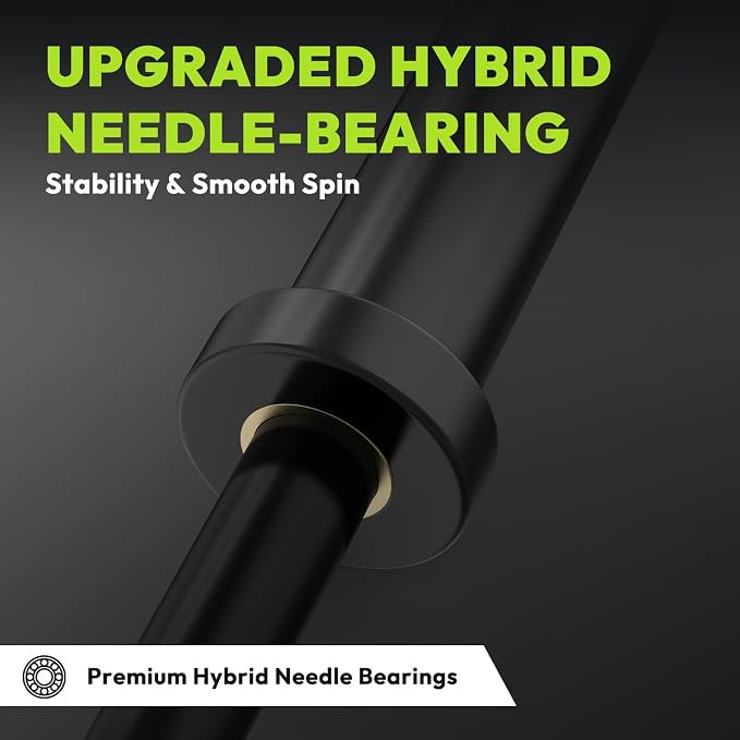 HANDBODE Olympic Barbell, 4FT, 5FT, 6FT & 7FT Weight Bar, Multiple Options | 2-Inch Needle Bearings, Hard Chrome Coating, Knurled Grip, Powerlifting, Bench Press, Deadlift, Squat, Hip Thrusts And Cleans