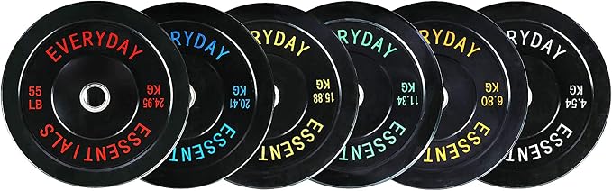 BalanceFrom Olympic Rubber Bumper Weight Plate Set with Steel Hub Inserts – 2-Inch Hole Plates for Strength Training, Powerlifting, and Weightlifting at Home, Garage, or Commercial Gym