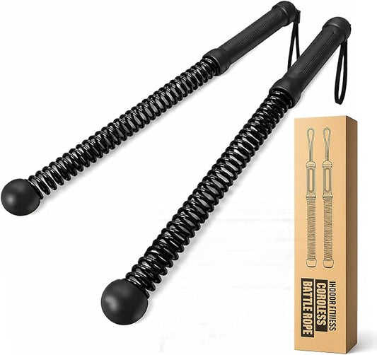 KRYPTX Cordless Battle Ropes for Home Gym – Ropeless Battle Ropes – Heavy Duty Portable Exercise Rope for Strength Training – HIIT Workout, Cardio & Full Body Fitness Training