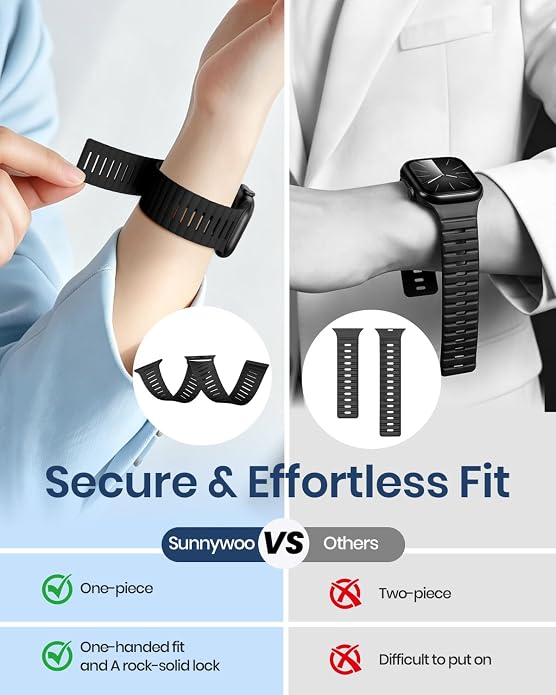 Magnetic Sport Bands Compatible with Apple Watch Bands for Men Women | Silicone Wristband 49mm 46mm 45mm 40mm 44mm 38mm 41mm 42mm, Replacement for iWatch Ultra Series 11 10 9 8 7 6 5 4 3 2 1 SE