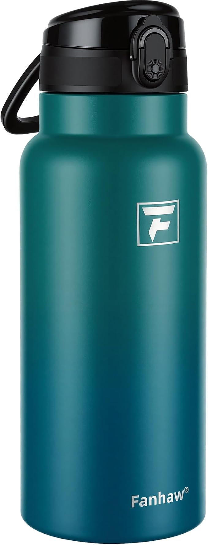 Fanhaw 32 Oz Insulated Stainless Steel Water Bottle with Chug Lid – Wide Mouth, Leak-Proof, BPA-Free – Ideal for Kids, Adults, Sports, Gym, and Outdoor Use (Green Blue)
