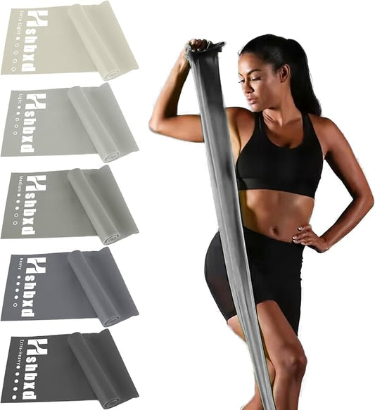 Resistance Bands Set for Physical Therapy, Rehab, Yoga and Pilates | Latex-Free elastic exercise bands suitable for rehab, yoga, Pilates, gym workouts, stretching, and home exercise