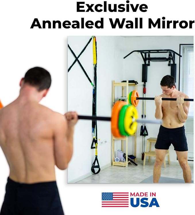 Fab Glass and Mirror Large Gym Mirror for Home Gym 36x60 - Full Length Ultra-Clear Annealed Glass Wall Mount - DIY Workout Display with Safety Backing - 1/4 Inch Low-Iron