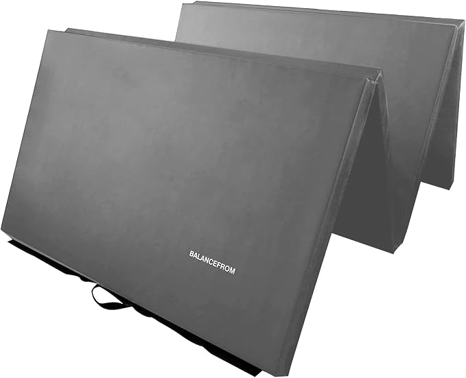 BalanceFrom 10x4 Feet 4-Panel Folding Gymnastics Mat – 2-Inch Thick Pad with Vinyl Surface and Carrying Handles for Tumbling, Yoga, Pilates, Home Workouts, and Martial Arts