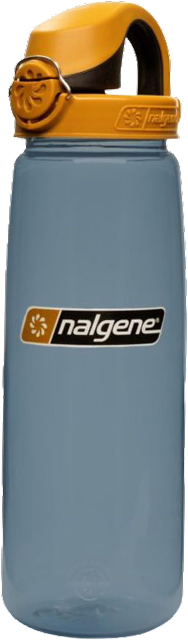 Nalgene 24 oz On The Fly Lock-Top Water Bottle, Rhino w/Brown and Black | Easy Chug Cap with Locking Lid, Cup Holder Size, BPA-Free, Durable & Leak Proof, Slim Travel Bottle for School & Sports