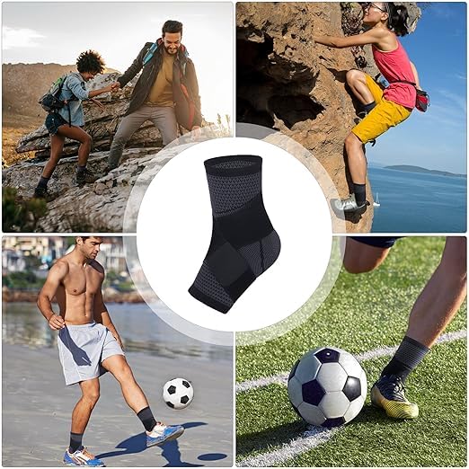 Ankle Brace for Men Women Adjustable Ankle Support Compression Sleeve - L | Foot Brace Ankle Wrap for Plantar Fasciitis, Achilles Tendonitis, Sprained Ankle Pain Relief
