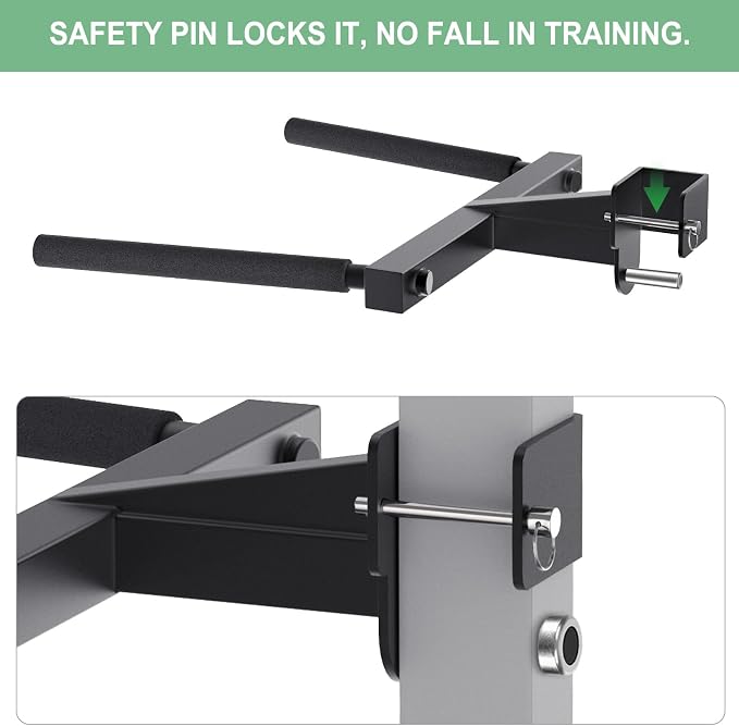 SELEWARE Squat Rack Attachment for Power Cage with 5/8" or 1" Holes | Y-Shaped Dip Bar Attachment, Nordic Hamstring Curl Attachment & Lever Arms for 2x2 or 3x3 Power Rack, Home Gym Accessories
