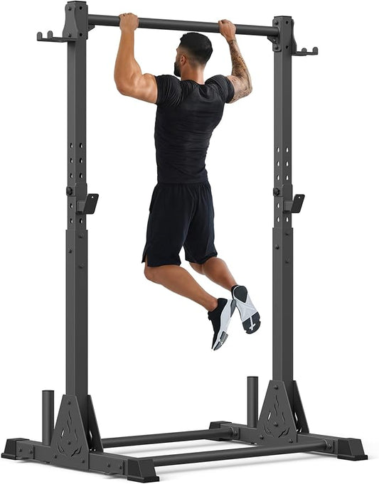 Jusgym Pull Up Station, Strength Training Workout Pull Up Bar Free Standing for Home Gym, Adjustable Heavy Duty Pullup Bar Station Outdoor/Indoor, 600LBS Weight Capacity