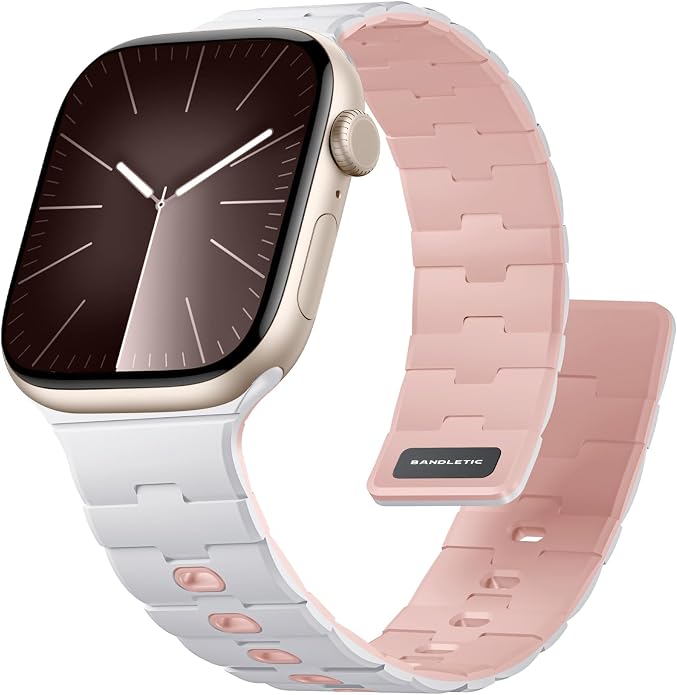Bandletic Magnetic Silicone Watchband Compatible with All Apple Watch | Strong Magnet Sport Strap for iWatch Ultra 49mm Series 11-1 SE 46mm 45mm 44mm 42mm 41mm 40mm 38mm, Ideal for Men Women