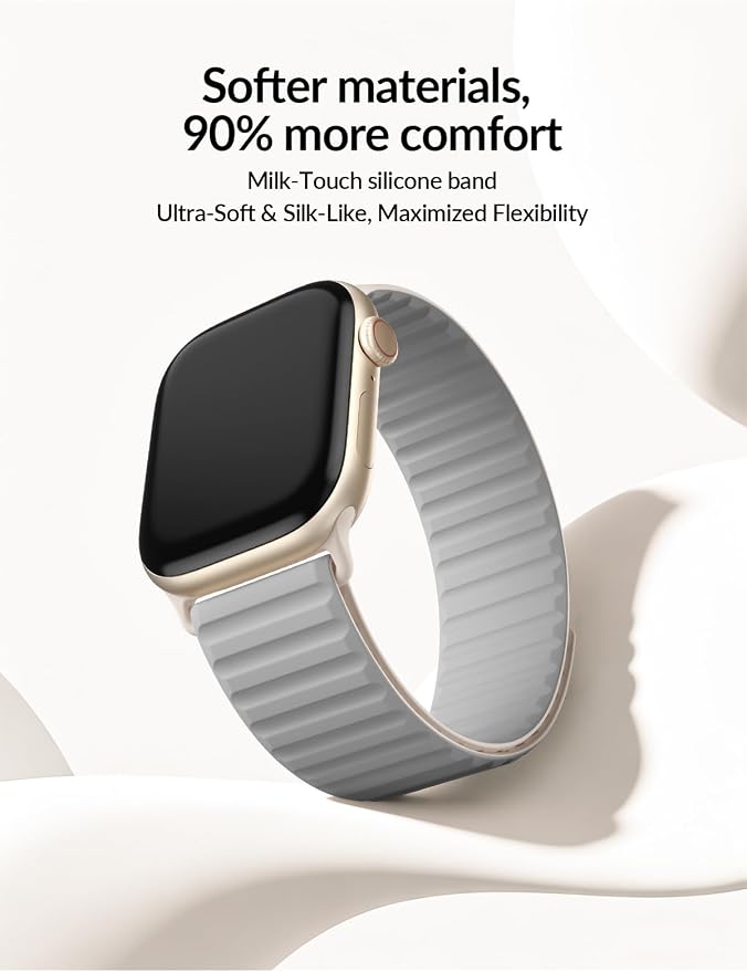 Patented Magnetic Silicone Sport Band for Apple Watch Bands for Women Men | Soft Silicone Solo Loop 40mm 38mm 41mm 44mm 45mm 42mm 49mm, Sport Strap for iWatch Series 11 10 9 8 7 6 5 4 3 2 1 SE Ultra