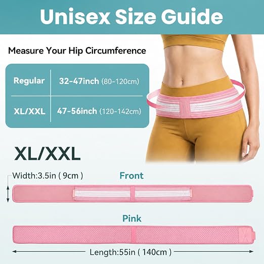 Sacroiliac SI Joint Hip Belt for Women and Men, Lower Back Support Brace, Sciatica Pain Relief, Breathable & Adjustable