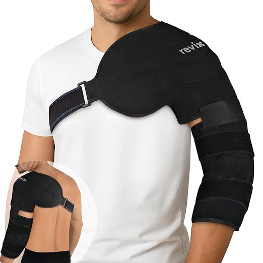 REVIX Arm Ice Pack Wrap for Pitcher & Athelete, Shoulder and Elbow Ice Pack | Reusable Cold Therapy Wrap for Baseball Pitcher Arm Recovery, Adjustable Compression Sleeve for Post-Workout Relief, XL