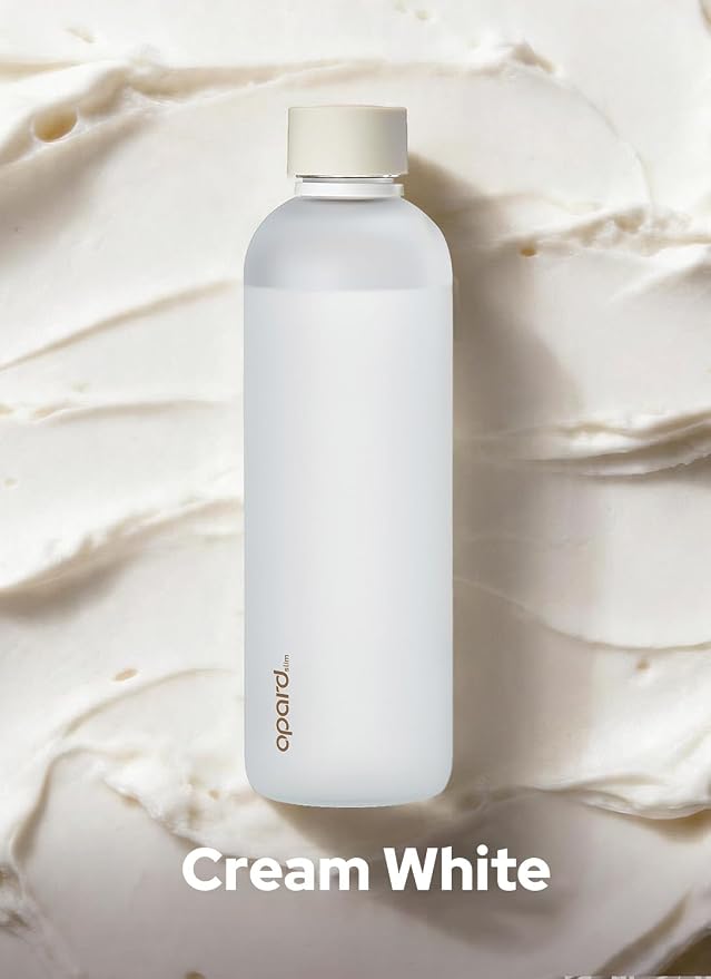 Opard Slim Water Bottle 27oz, Dishwasher Safe Plastic Water Bottle BPA-Free, Leakproof Screw Top, Cream White, Reusable for Travel School Sport Gym Hiking