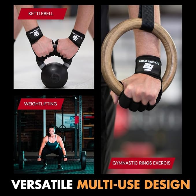 Gripper Weight Lifting Gloves with Wrist Wraps - Extra Grip & Padding for Lifting, Gym Workout, Cross Training Fitness, & Weightlifting. for Men & Women. No Calluses