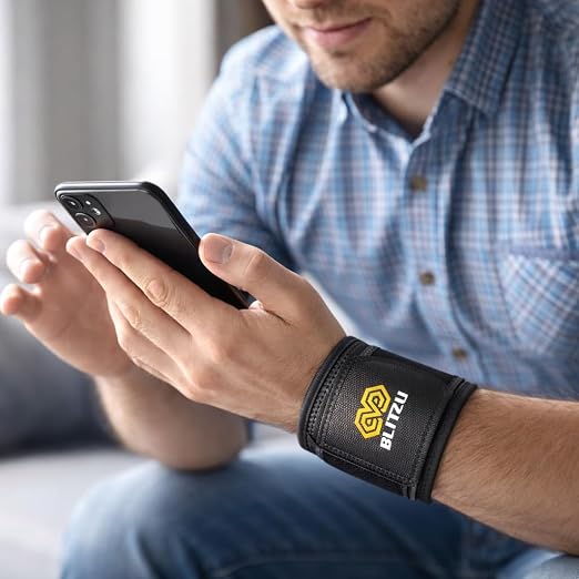 Compression Wrist Wraps, Carpal Tunnel Adjustable Wrist Brace, Men & Women | 2 Pack, Flexible Neoprene, Low-Profile Design, Pain Relief, Arthritis, Tendonitis, Fitness, Office, Sleep Use, Night, Gym
