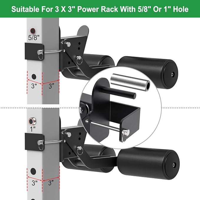 SELEWARE Squat Rack Attachment for Power Cage with 5/8" or 1" Holes | Y-Shaped Dip Bar Attachment, Nordic Hamstring Curl Attachment & Lever Arms for 2x2 or 3x3 Power Rack, Home Gym Accessories