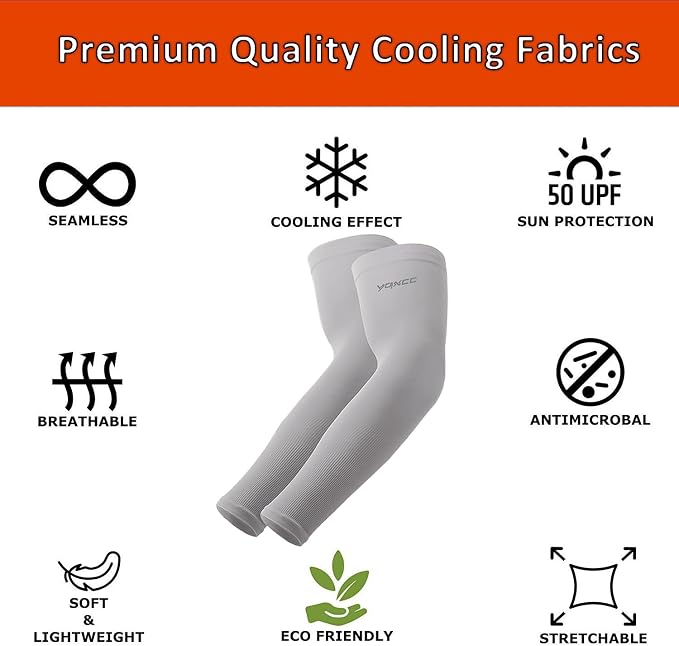 YQXCC Arm Sleeves Cooling UV Sun Protection Sport Compression for Men Women | UPF50, Tattoo Coverage, Lightweight, Breathable, Seamless Cover Arms, Daily Wear, Outdoor Work, Basketball Baseball Golf