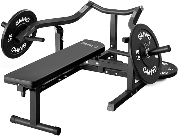 GMWD Chest Press Machine, Bench Press Machine with Independent Converging Arms, Adjustable Flat Incline Bench for Chest, AB Workouts, Shoulder Home Gym Equipment