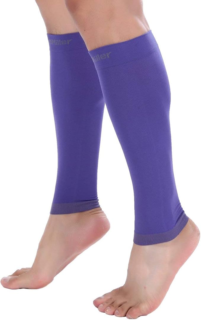 Doc Miller Compression Calf Sleeve for Men & Women, 20-30mmHg | Graduated Support for Running, Shin Splints, Calf Strain, Knee High, Small to 6XL Plus Size