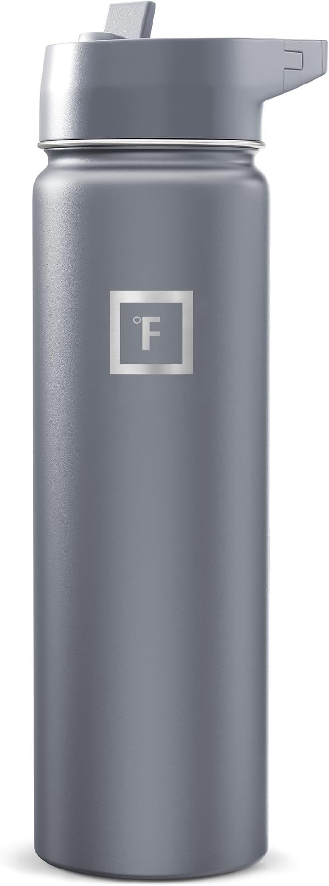 IRON °FLASK 24 oz Wide Mouth Water Bottle with Straw | Insulated Stainless Steel Sports Water Bottle with Leakproof Straw Lid - BPA Free, Cold 24 Hrs, Sweat Free (Graphite)