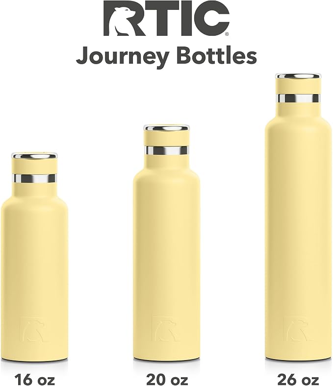 RTIC 26oz Journey Water Bottle, Ceramic Lined, Sunlight | Stainless Steel Metal, Insulated for Hot and Cold Drinks, Sports, Travel and Camping