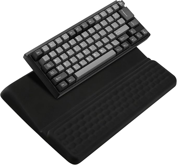 Keyboard Stand with Wrist Rest，Ergonomic Keyboard Riser Holder Lifter Tray | Black，Computer Wrist Support Pad，Ergonomic Keyboard stand for desk，Soft Memory Foam Desk Cushion，Non-Slip