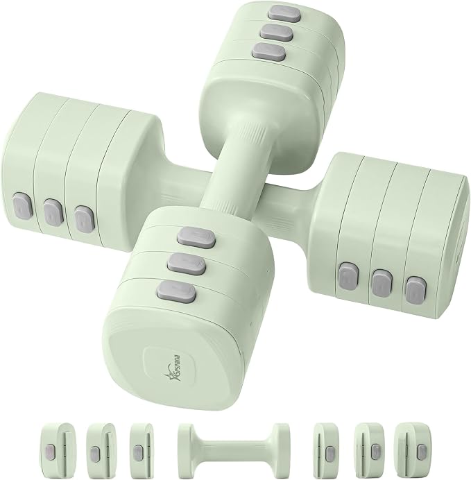 2-in-1 Adjustable Dumbbell & Kettlebell Set for Women (1.1-12.1 lbs), Quick-Change Free Weights for Home Gym, Pilates & Full Body Workout