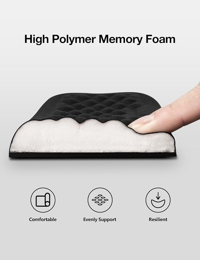 Vaydeer Wrist Rest for Keyboard and Mouse, Computer Ergonomic Wrist Support Pad Set, Soft Memory Foam Arm Cushion for Desk, Palm Hand Office Gaming Laptop Typing-Medium