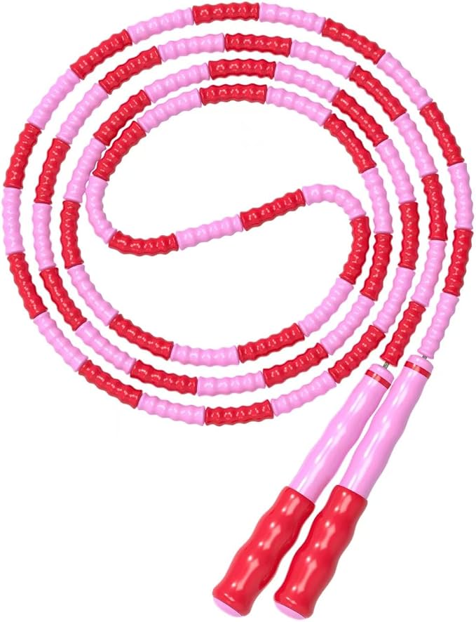Leeboom Jump Rope, Adjustable Length Tangle-Free Segmented Soft Beaded Skipping Rope, Fitness Jump Rope for Kids, Man, and Women Weight Loss 9.2 Feet