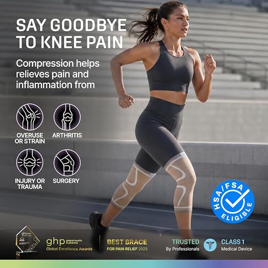 Modvel 2 Pack Knee Brace for Women - Knee Support for Walking, Knee Compression Sleeves for Pain Relief, Knee Sleeves for Women, Knee Brace for Sports, Workouts & Arthritis