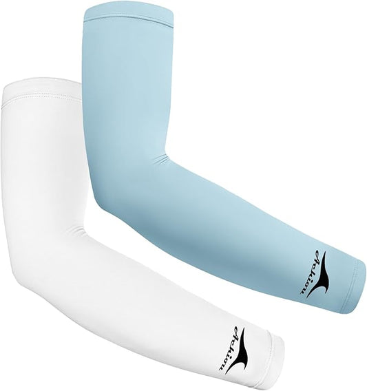 Achiou Volleyball Arm Sleeves for Women, Cooling Ice Silk Sun Sleeves Youth | Summer Ice Silk Compression Sleeves, UPF 50+ UV Protection, Perfect for Teen Girls & Women Outdoor Sports, Anti-slip Silicone