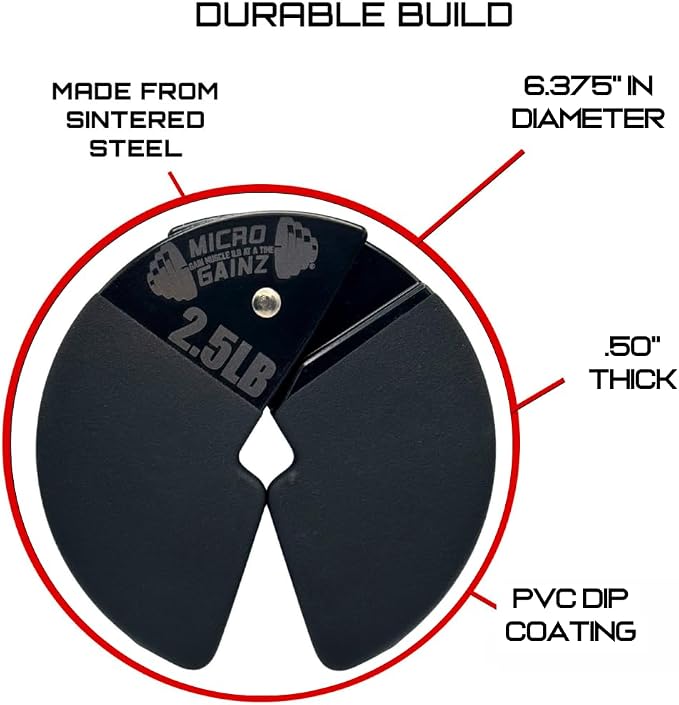 Micro Gainz 2.5LB Dumbbell Fractional Weight Plates, 4-Piece