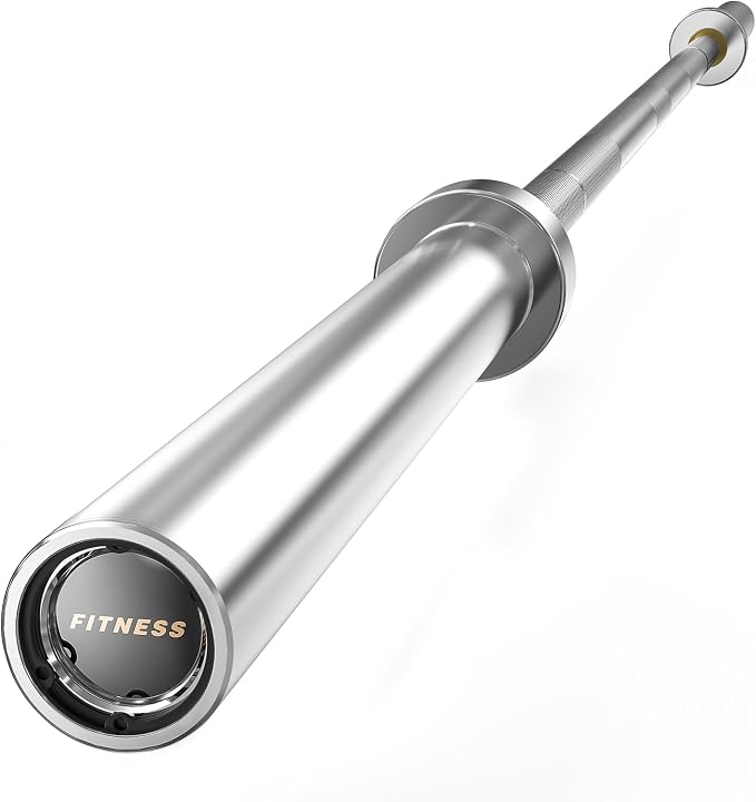 PAPABABE 7ft Barbell 45lb Olympic Barbell 1000/1500lbs Capacity Home Gym | 7ft 45lb 2" Olympic Barbell, 1000/1500lbs Capacity, Hybrid Needle Bearings & Bushings for Squat Curl Deadlift