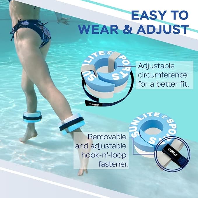 Sunlite Sports Water Workout Combo Set, High Density Water Weights for Pool Exercise, Dumbell, Swim Belt, Aerobics Equipment, Aqua Jogger Belt, Pool Fitness, Aqua Therapy & Exercise